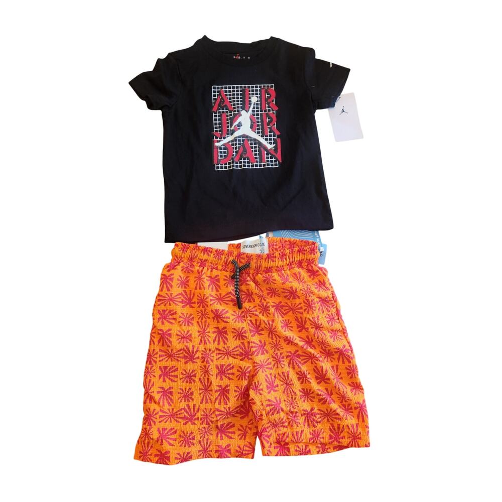 NWT Boy's Bundle Sovereign Code Swim Shorts and Jordan T-Shirt 3T/5